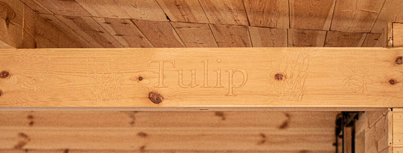 Engraved beam